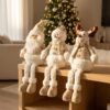 3 Monos Patas Larga Pascuero Reno Mono Nieve Muñecos Navidad Color Gris Premium_2 Set muñecos navidad premium color gris