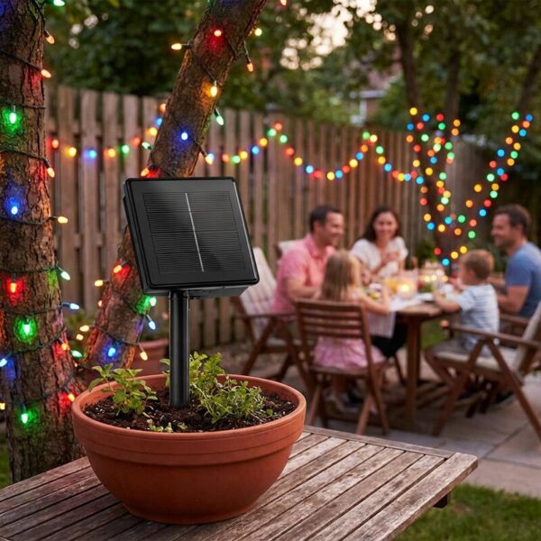 Luces Navideñas Solares Luces 30 Led Solar Luces Navidad 10m_4 Luces navideñas solares multicolor 30 LED exterior