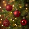 Pack 24 Esferas Navideñas Bambalinas Decoracion Navidad 6 Cm Color Rojo_1 Pack 24 esferas navideñas bambalinas rojas 6cm - decoración árbol de Navidad