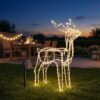 Reno navidad luces calida 120 cm de altura_2 Reno iluminado grande decoración jardín Navidad