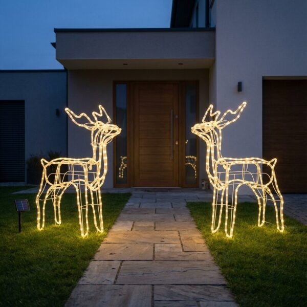 Reno navidad luces calida 90 cm de altura_2 Reno iluminado decoración exterior Navidad